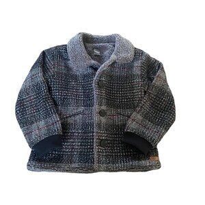 Tocoto Vintage Spain Wool Blend Plaid Sherpa Lined Coat Size 4Y